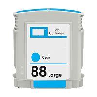 Remanufactured High CapacityCyan Inkjet Cartridge compatible with the (HP 88) C9391AN